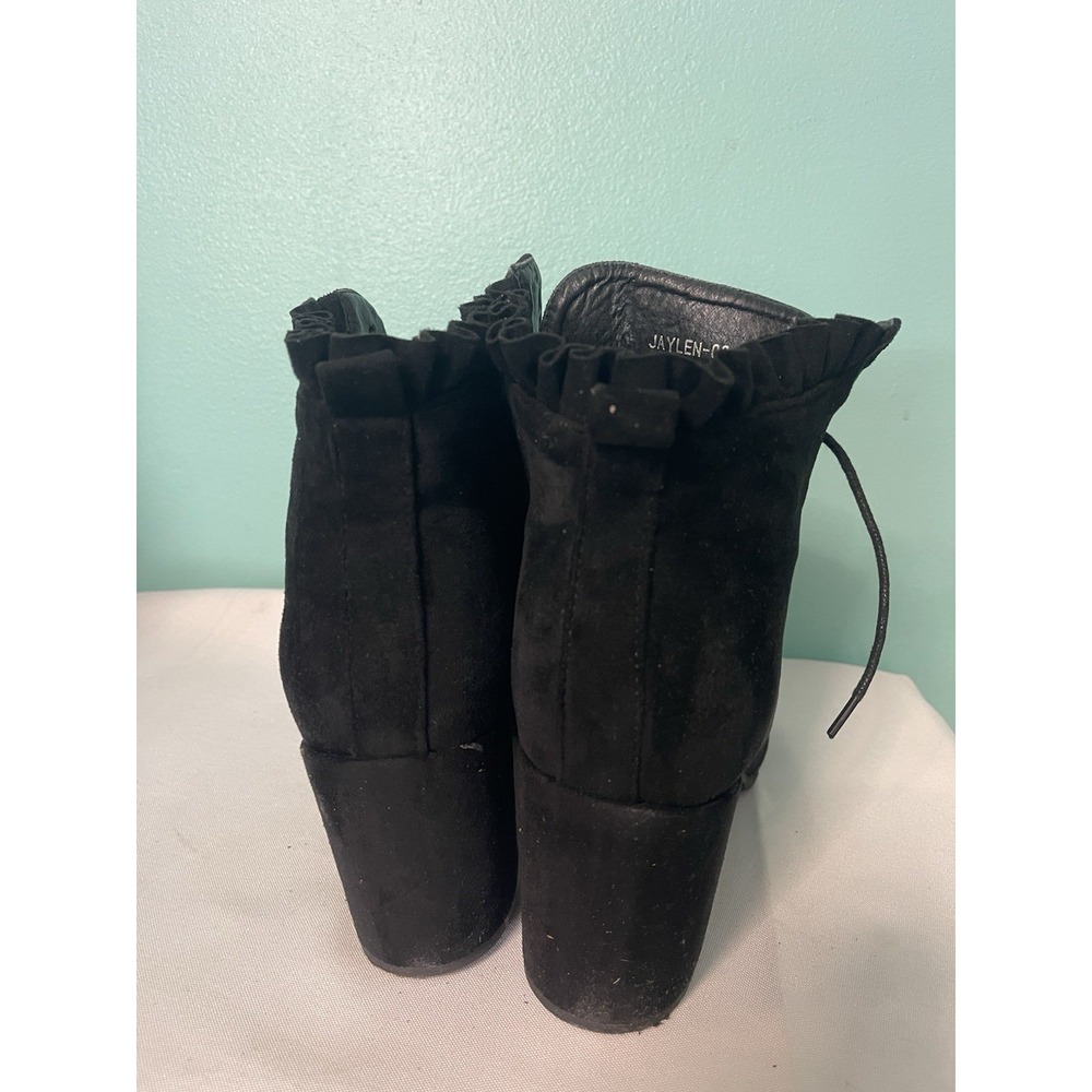 Women's‎ Size 10 Black Suede Chunky Platform Punk Festival Combat Boots - Picture 3 of 6